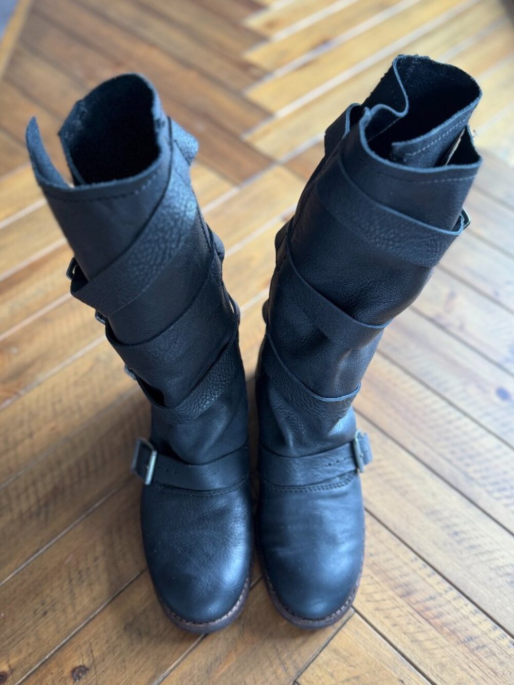 LEATHER BUCKLE ANKLE BOOTS KATE MOSS X ZARA SIZE EU 39 / US 8 - Picture 5 of 12